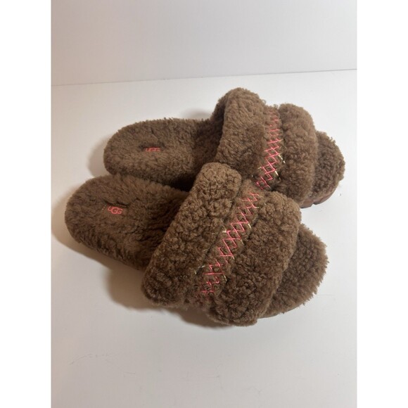UGG  Cozetta Braid Slides Women’s Size 10 Color Hardwood Brown EUC - Picture 1 of 9